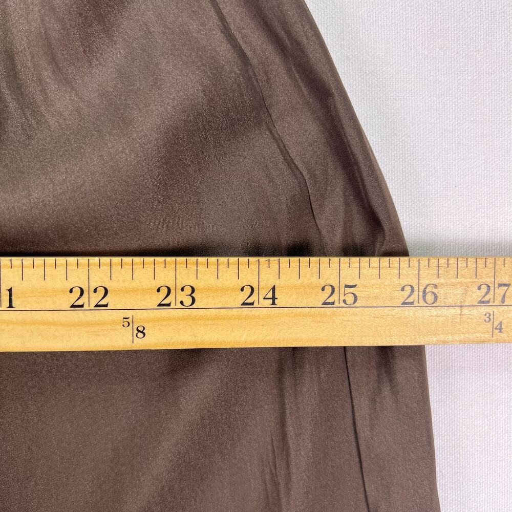 Grade + Gather Satin Wide Leg Pants Womens M Brown Pull On High Rise NWT Pockets - Picture 12 of 14